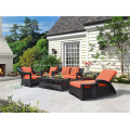 New-Design Curved Weiden Outdoor-Sofa-Set mit Kissen